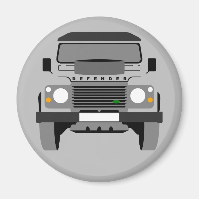 Imán Arte pop gris Clásico Land Rover (Frente)