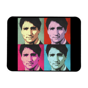 Imán Arte pop Justin Trudeau - del mismo tamaño - .png