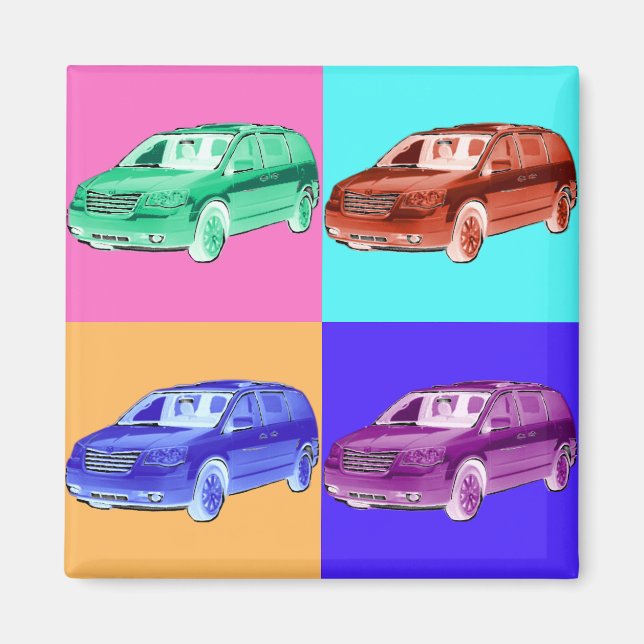 Imán Arte pop minivan (Frente)
