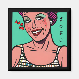 Imán Arte Pop Retro Precioso XOXO