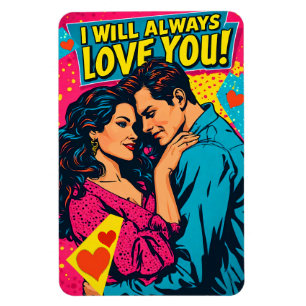 Imán Arte Pop Retro Romance Cómics Colorido Romántico