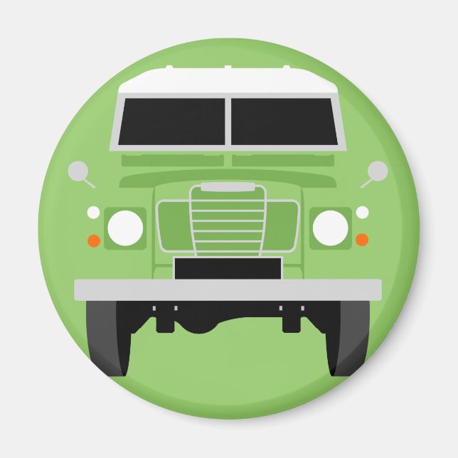 Imán Arte pop verde Clásico MK3 Land Rover (Frente)