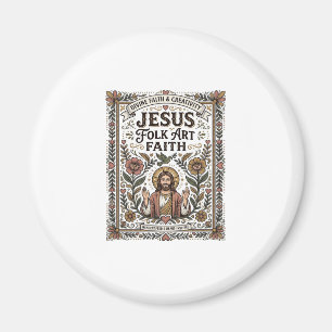 Imán Arte popular de Jesús Fe Jesús Arte popular Cristi