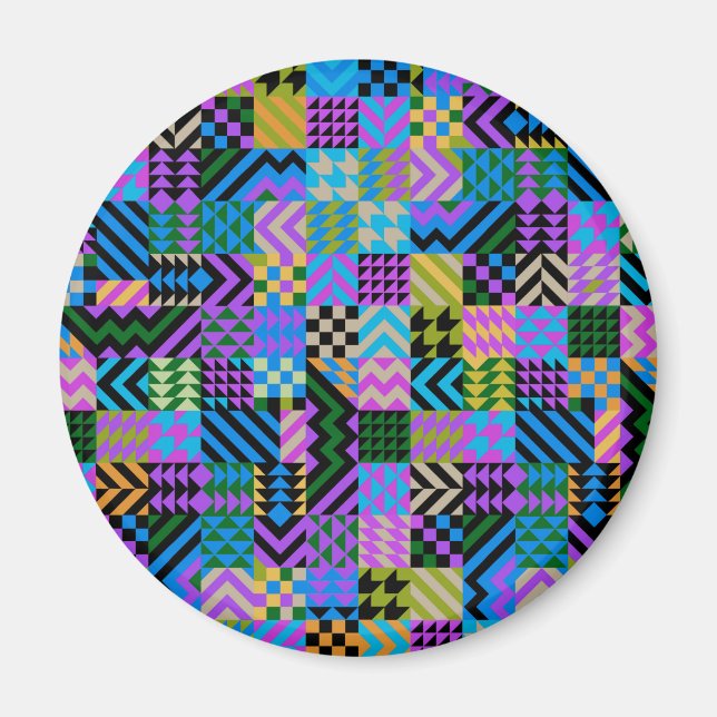 Imán Arte Popular Tribal - Azul (Frente)