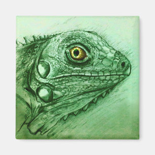Imán Arte Realista Verde Repticio Realista Repleta Magn