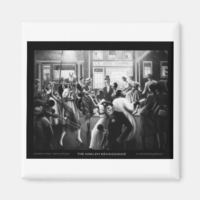 Imán Arte renacentista de Harlem - "Obteniendo religión (Frente)