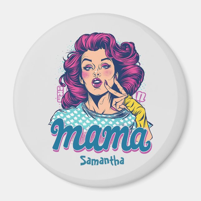 Imán Arte Retro Mama Pop Personalizado (11) (Frente)