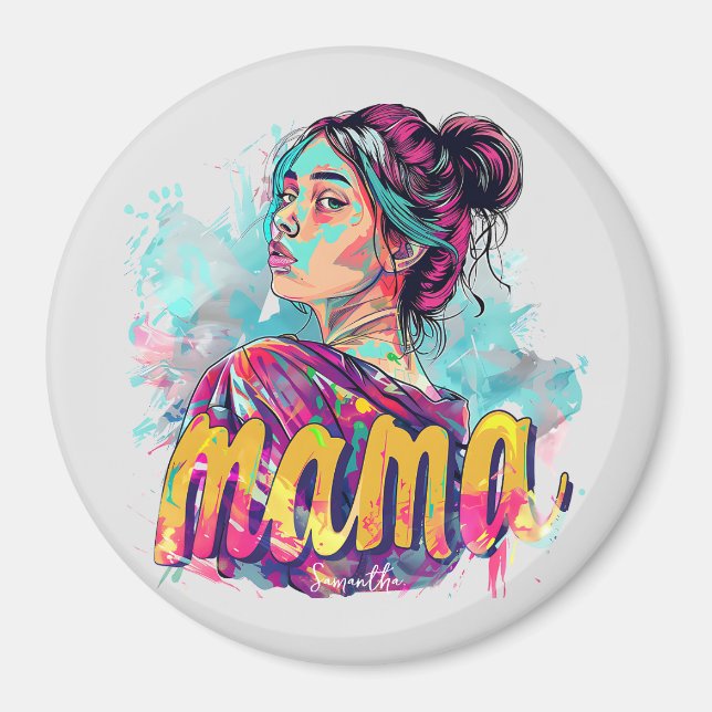 Imán Arte Retro Mama Pop Personalizado (13) (Frente)