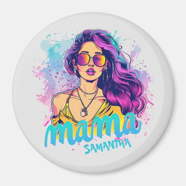 Imán Arte Retro Mama Pop Personalizado (15) (Frente)