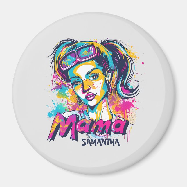 Imán Arte Retro Mama Pop Personalizado (18) (Frente)
