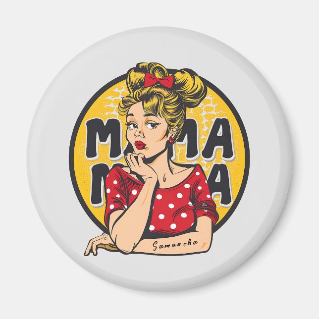 Imán Arte Retro Mama Pop Personalizado (4) (Frente)
