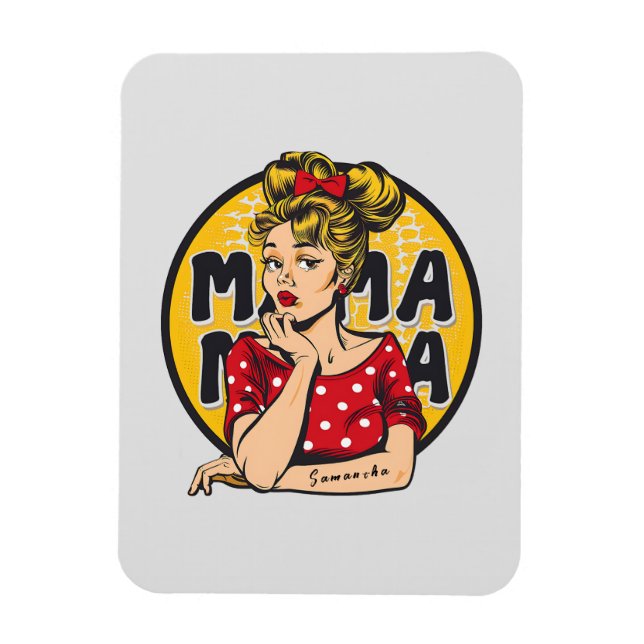 Imán Arte Retro Mama Pop Personalizado (4) (Vertical)