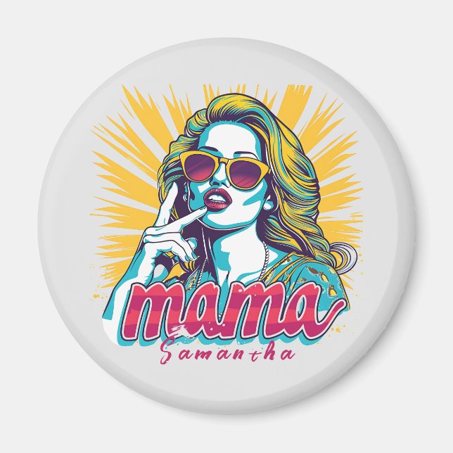 Imán Arte Retro Mama Pop Personalizado (5) (Frente)