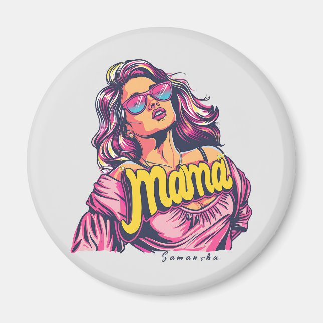 Imán Arte Retro Mama Pop Personalizado (6) (Frente)
