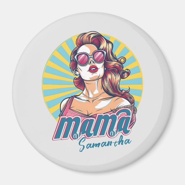 Imán Arte Retro Mama Pop Personalizado (9) (Frente)