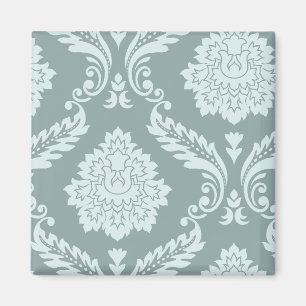 Imán Arte Rococó Damask I Azul Huevo de Pato+Verde Teal