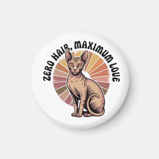 Imán Arte Sphynx Amor Máximo Cero Pelo (Frente)