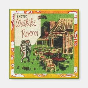 Imán Arte tiki - Sala de Waikiki exótica