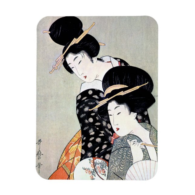 Imán Arte tradicional japonés Geisha de Guay (Vertical)