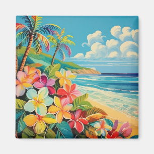 Imán Arte tropical Litógrafo vintage