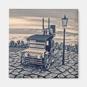 Imán Arte urbano de taxi retro steampunk