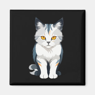 Imán Arte vector de gato con colores vibrantes