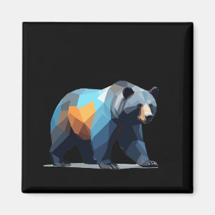 Imán Arte vector de oso pardo con colores vibrantes