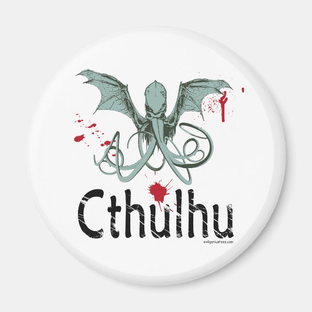 Imán Arte vectorial de horror de Cthulhu (Frente)