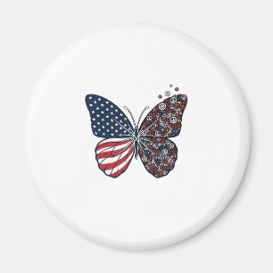 Imán Arte vectorial de mariposa de la paz patriótica vi