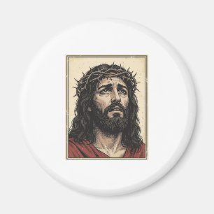 Imán Arte vectorial de retrato religioso de corona de e