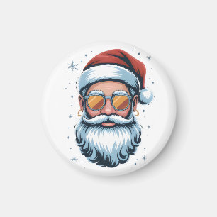 Imán Arte vectorial de Santa Claus moderno con gafas de