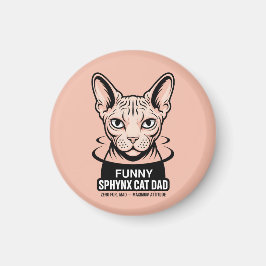Imán Arte vectorial divertido del gato Sphynx padre