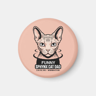 Imán Arte vectorial divertido del gato Sphynx padre