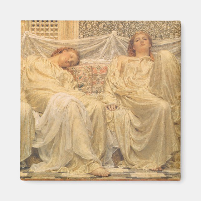 Imán Arte victoriano, soñadores por Albert Joseph Moore (Frente)