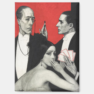 Imán Arte Vintage Art Deco Noir Misterio Poker Benda Ar