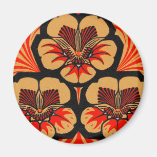 Imán Arte vintage Art Nouveau Julie de Graag Flor xilog