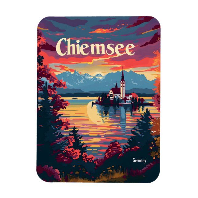 Imán Arte vintage de Chiemsee (Vertical)