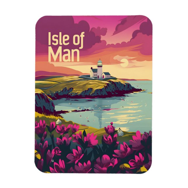 Imán Arte vintage de la Isla de Man (Vertical)