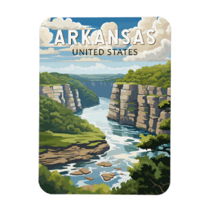 Imán Arte Vintage de Viajeros de Arkansas