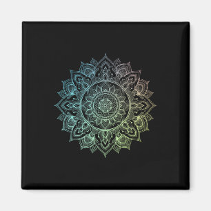 Imán Arte Zen Mandala Loto Boho Buddha Botánico Suculen