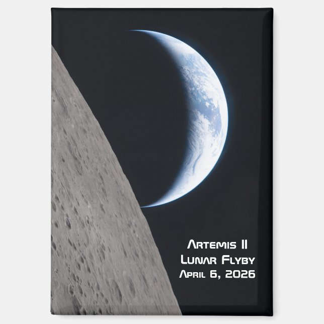 Imán Artemis II sobrevuelo lunar (Anverso)