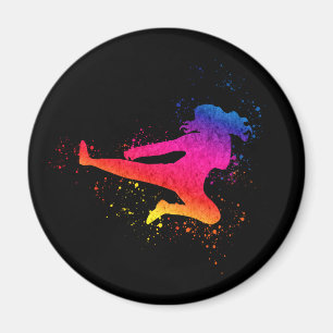 Imán Artes marciales femeninas, alta patada, pinta