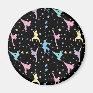 Imán Artes Marciales Karate Abstracto Estrellas Destell