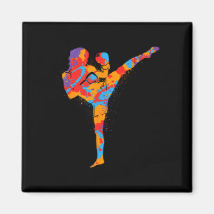 Imán Artes Marciales Muay Thai Chicas Kickboxer Colorid