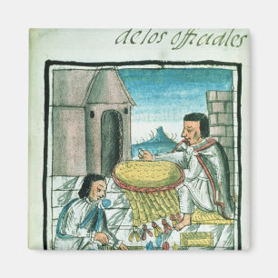 Imán Artesanos aztecas de la pluma en el trabajo