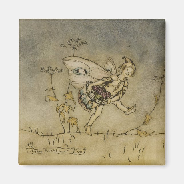 Imán Arthur Rackham | Hada, ilustracion de A Midsu (Frente)