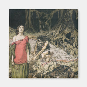 Imán Arthur Rackham   La madera de Grimhilde, la polill