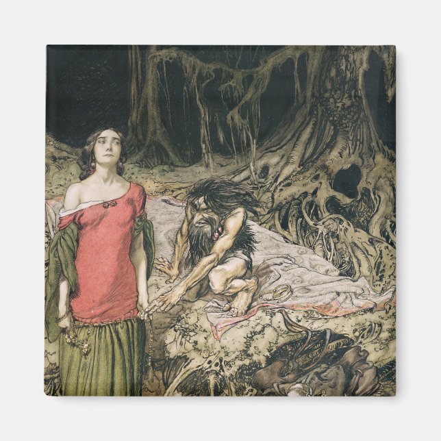 Imán Arthur Rackham | La madera de Grimhilde, la polill (Frente)