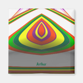 Imán ARTHUR ~ SQUARE OJO 3D Fractal Verde Amarillo ~