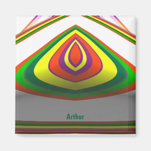 Imán ARTHUR ~ SQUARE OJO 3D Fractal Verde Amarillo ~